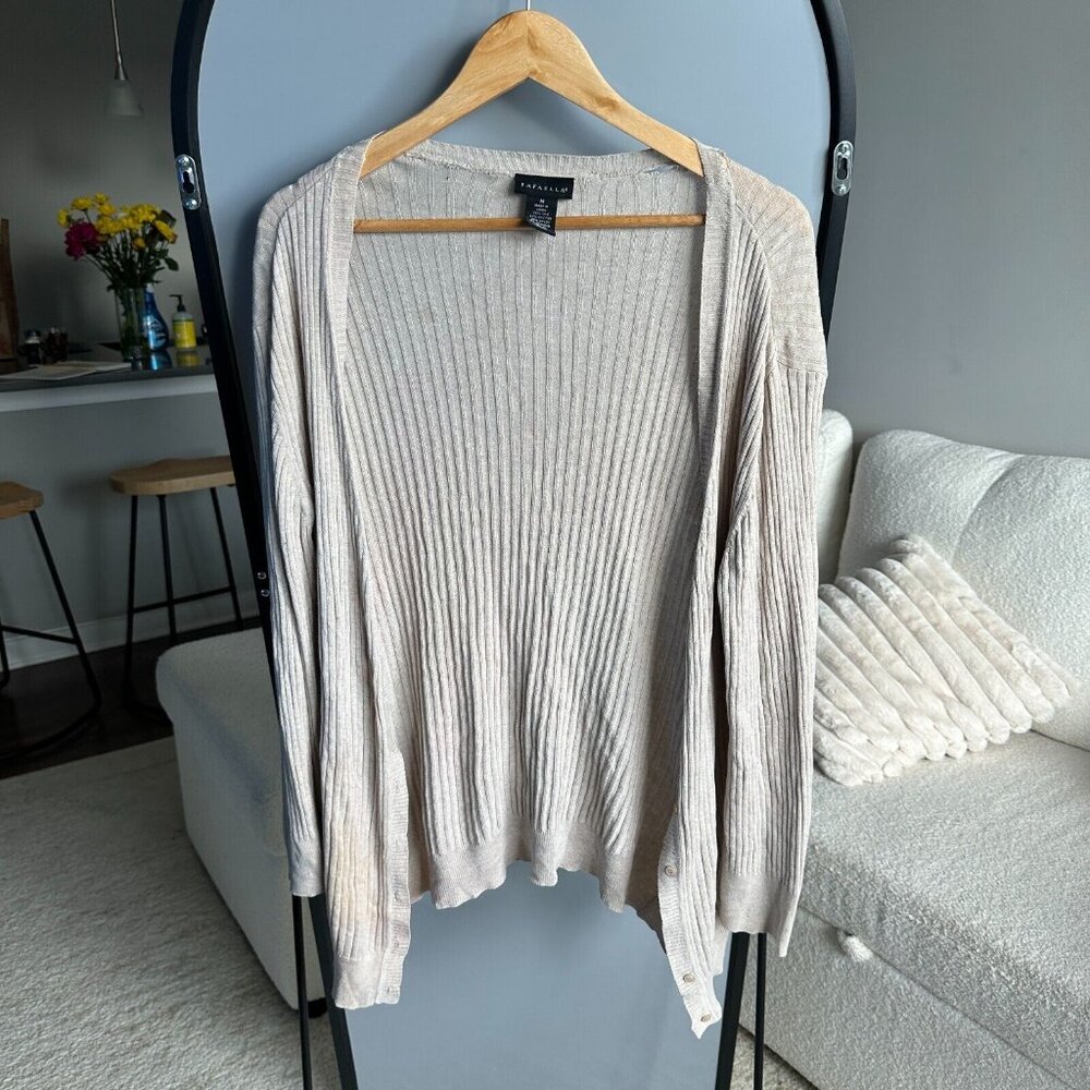 Rafaella Women's Tan Shawl‎ Size M | Cozy Knit Poncho Cape